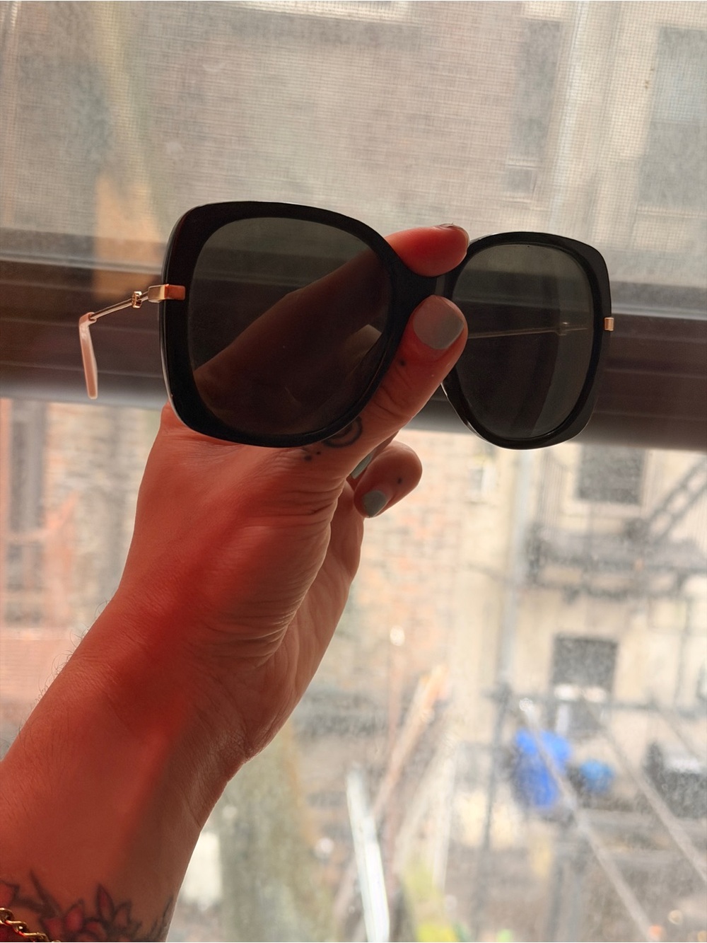 Gucci Black Square Women's Sunglasses